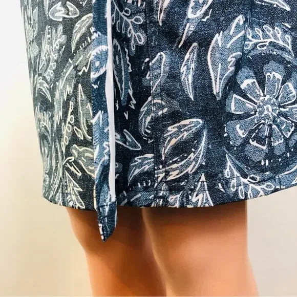 Rip Skirt Blue Rustica Denim Print Adjustable Wrap Waist Lightweight Comfort - Picture 7 of 16